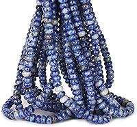 Vista 23 de ICAI Cuentas 4x6mm Naturales Redondas – Cuentas Espaciadoras de Gemas Sueltas para Hacer Joyería DIY (Lapislázuli)