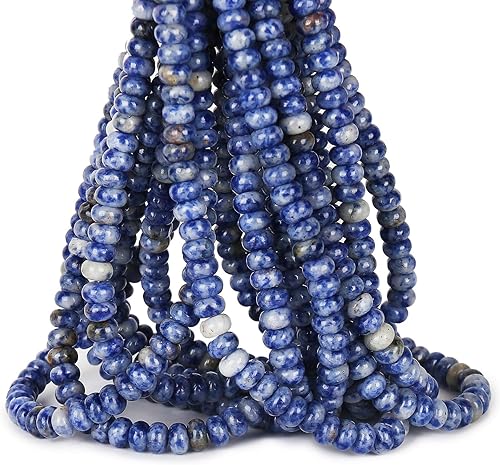 Vista 23 de ICAI Beads 5x8mm Cuentas Espaciadoras Rondelle Naturales Sueltas para Hacer Joyas Manualidades DIY Diseño 1 Hebra 15" APPR (Jade Blanco)