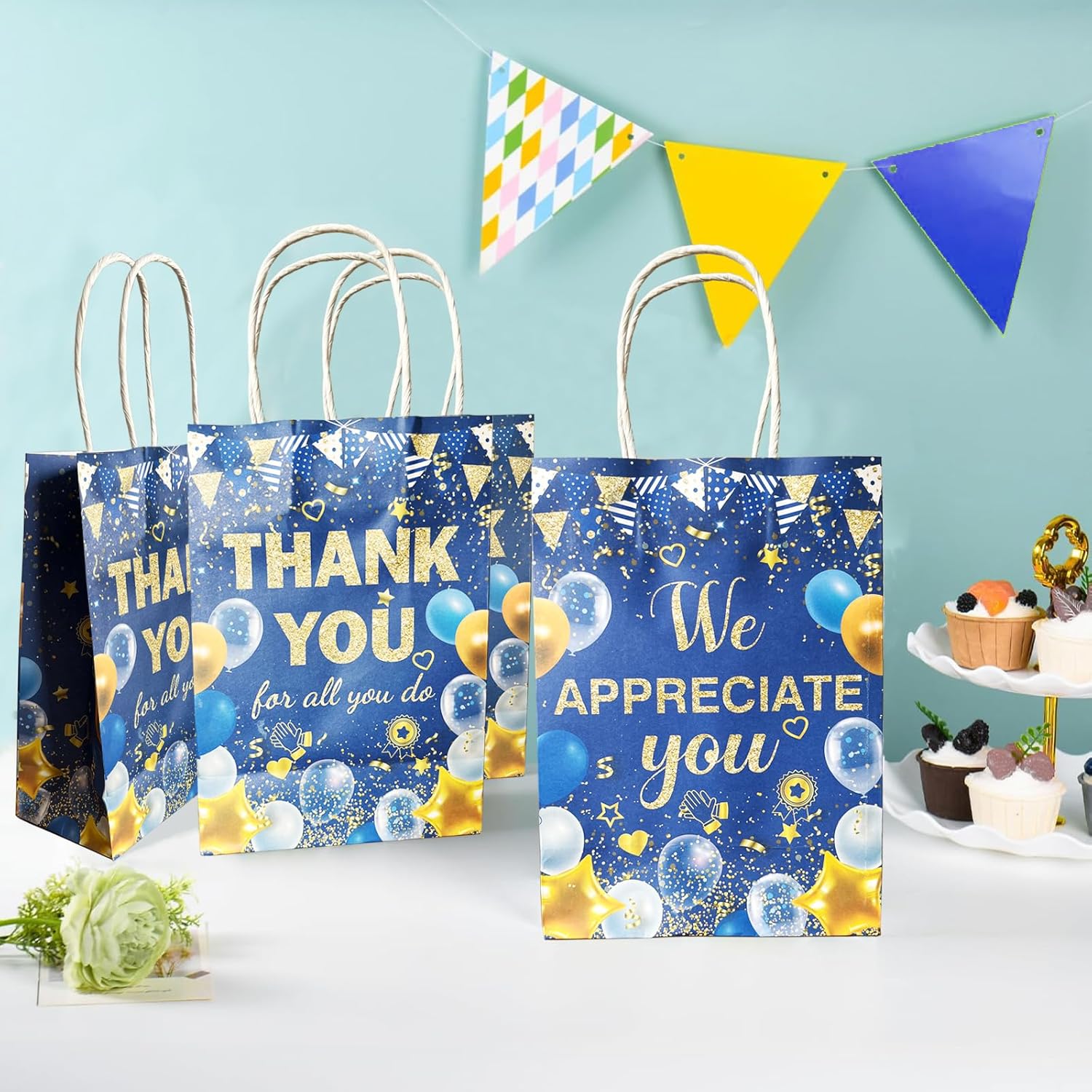 cocokawats 16 Pcs We Appreciate You Gift Bag Thank You for All You Do Goodie Bags for Employee Staff Appreciation Gifts Pastor Teacher Doctor Retirement Appreciation Party - Image 3