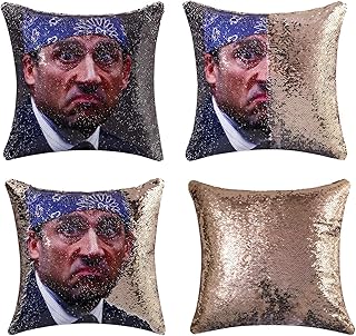 cygnus The Office Michael Scott Quote Humor Gifts Sequin Mermaid Pillow Cover That Color Change Cushion Cover 16x16 inches (Type 2-Champagne equin)