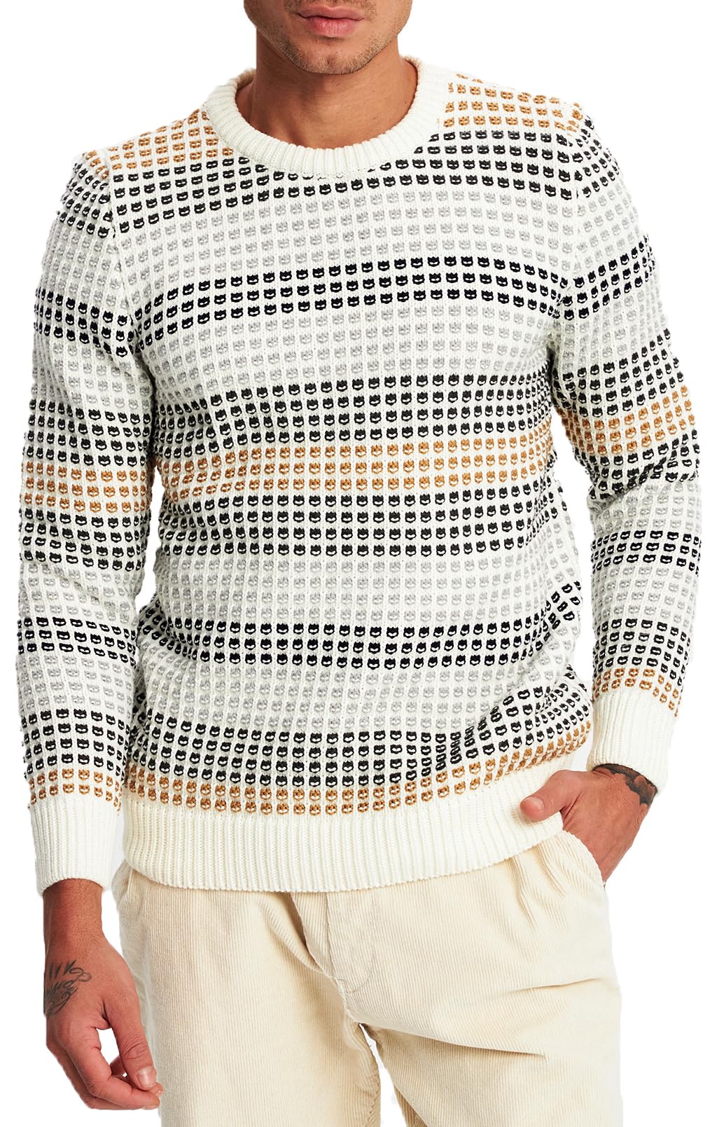 Leif Nelson Strickpullover Herren Rundhals - Dünner Männer Strick Pullover für Winter & Sommer - Coole Crewneck Männer Pullover mit Rundkragen