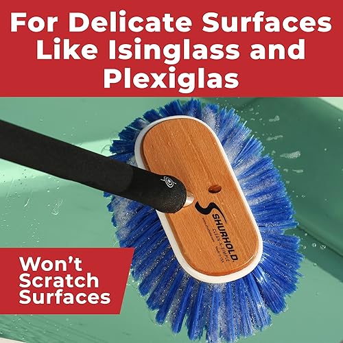 Miniatura 4 de Cepillo para escobillón Shurhold con cerdas suaves de nailon, color azul, Extra Soft, Blue