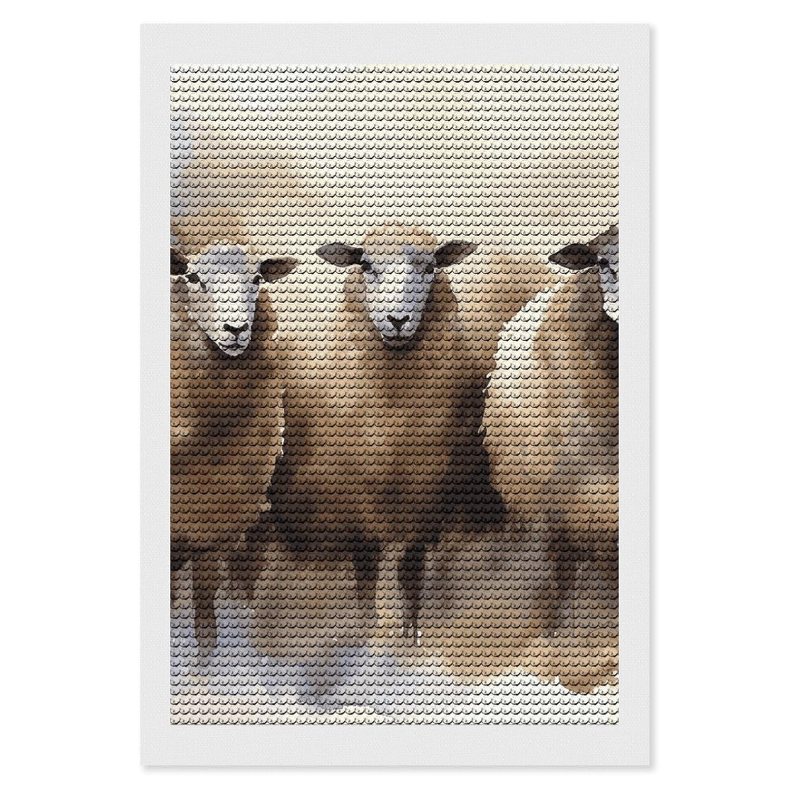 DWVTSLH Sheeps Watercolor Diamond Painting Kits for Adults, Personalized Diamond Photo Art Full Drill, DIY 5D Diamond Art Painting Kits for Beginners, Home Wall Decor 8"x12"