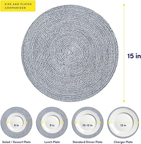 Vista 120 de Sweet Home Collection Trends - Mantel individual (100% algodón), Paquete de 6, Dorado