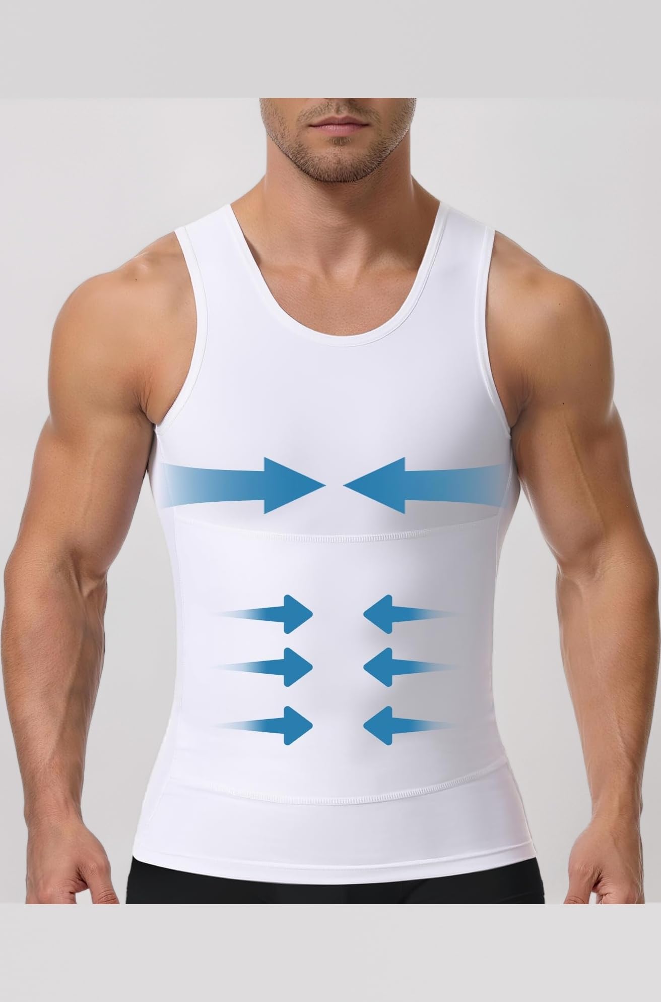 Mens Compression Shirt, Slimming Body Shaper Tank Top Vest, Gynecomastia Compression Shirt, Men's Undershirt
