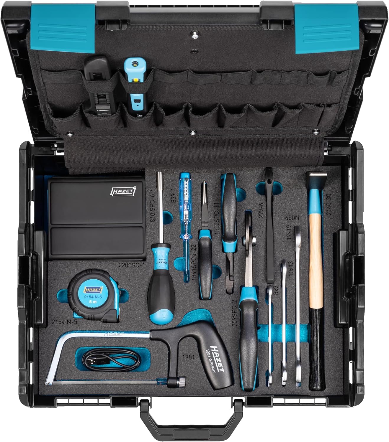 HAZET Juego de herramientas 190L-136/83 I 83 piezas, sistema patentado L-Boxx para encintar, volumen 13,3 l con zonas de etiquetado I Almacenamiento y transporte de herramientas de calidad'.