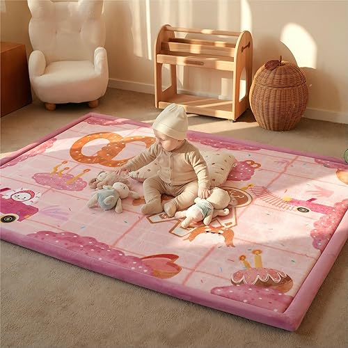 Miniatura 10 de Tapete de juego educativo de 1.3 pulgadas de grosor para bebé, 59 x 79, tapete básico acolchado de espuma viscoelástica para niños, tapete de juego