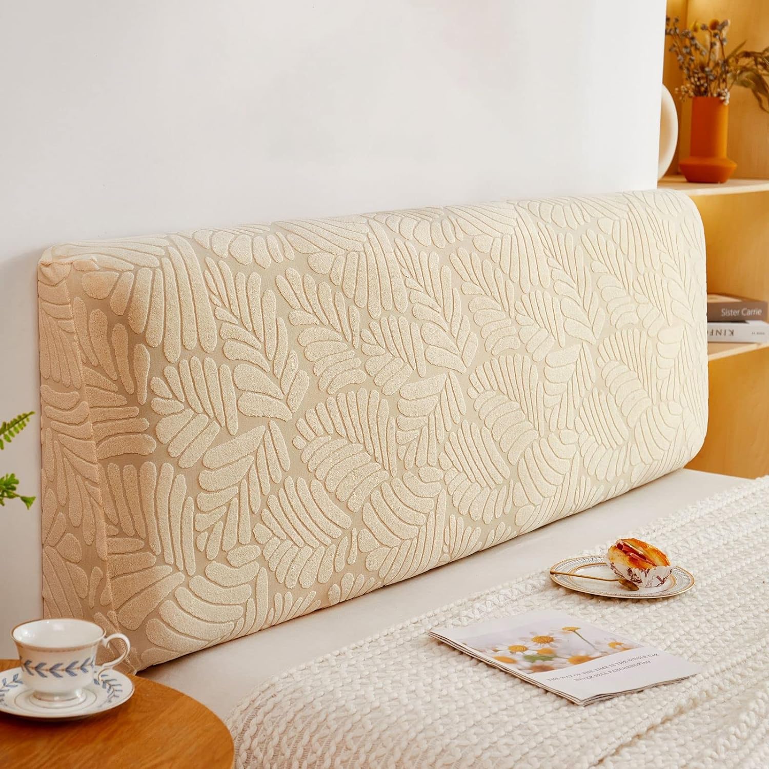Headboard Cover For Bed Elastic Stretch Slipcover Covers Headboard Bed Lining For Dustproof Protector Cover In Spandex Fabric Soft Protective Coverage Of Padded Bed Single Double(140-170cm,White)