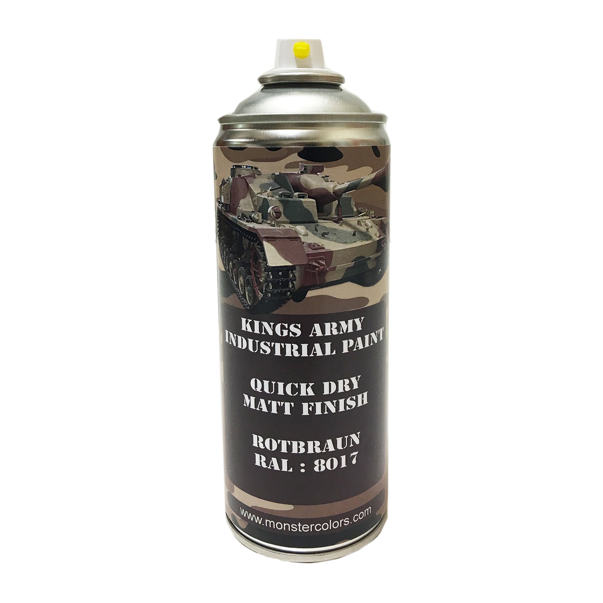Kings Army Rotbraun Ral 8017 Military Matt Spray Paint 400ml Military Vehicle Paint, Airsoft, Paintball, Model Maker Paint, royal airforce