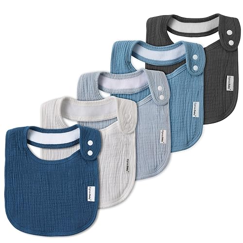 Baberos de muselina para bebés niños y niñas, babero de muselina orgánica para bebé para babeo y dentición, baberos suaves de bandana para babeo de
