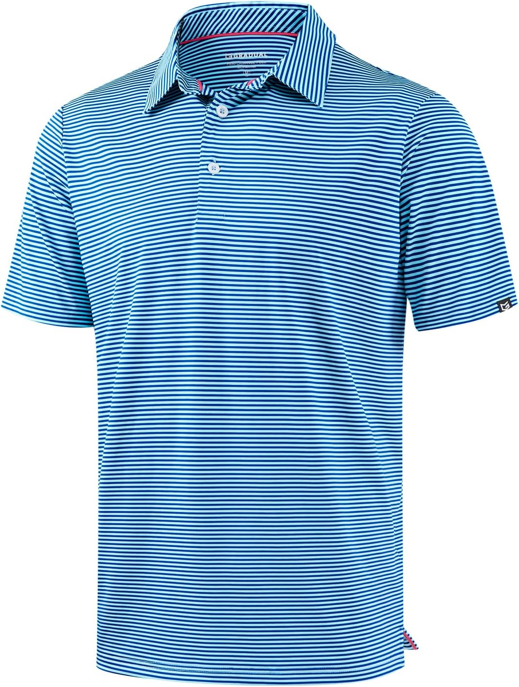 G Gradual Mens Golf Shirt Dry Fit Moisture Wicking Perfomance Short Sleeve Striped Polo Shirts for Men Dressy Casual