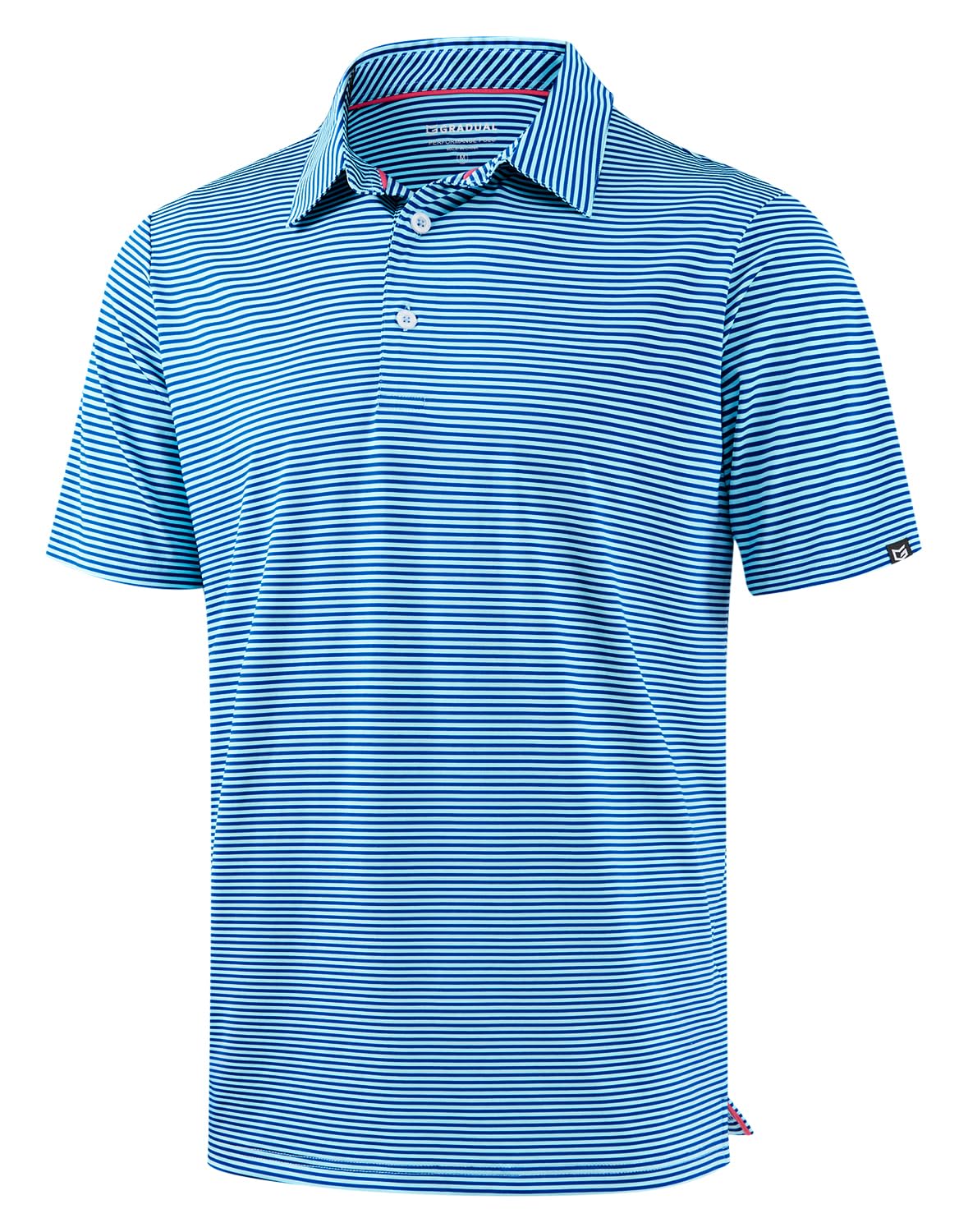 G Gradual Mens Golf Shirt Dry Fit Moisture Wicking Performance Short Sleeve Striped Polo Shirts for Men Dressy