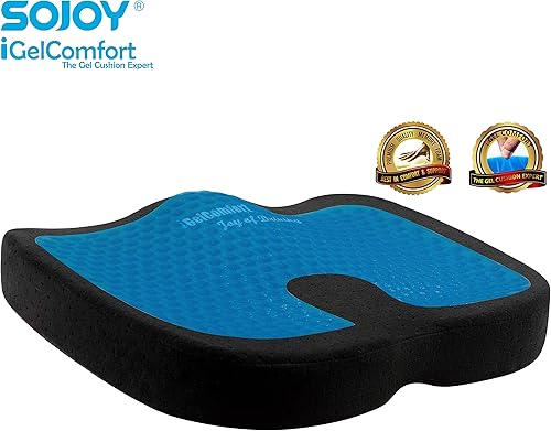 Miniatura 2 de Sojoy Cojín de gel para asiento de silla de oficina almohada de espuma viscoelástica para aliviar el dolor de espalda cojín de gel para oficina