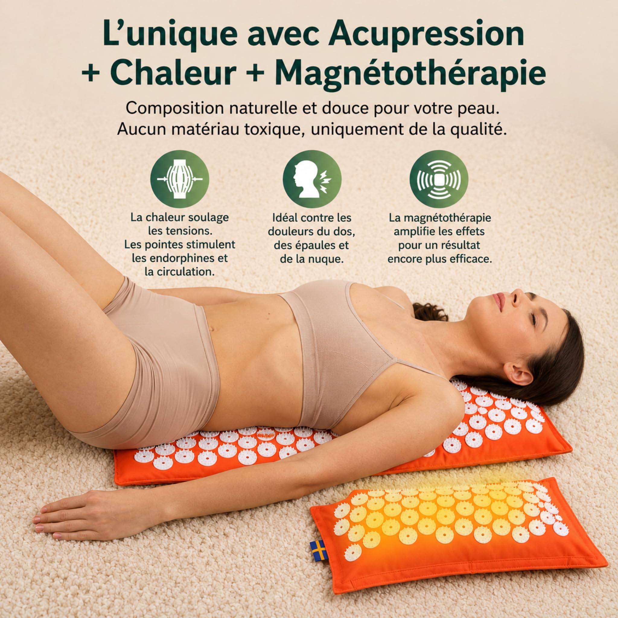THERMO MAG MYSA DUO Set Acupression avec bio-aimants chauffable! Max Détente! Eco Top #1 EU+TUTORIAL