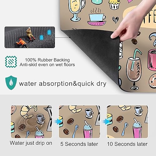 Miniatura 10 de Tapete de café para barra de café, soporte de goma absorbente para taza de café, de secado rápido, apto para debajo de la cafetera, máquina de