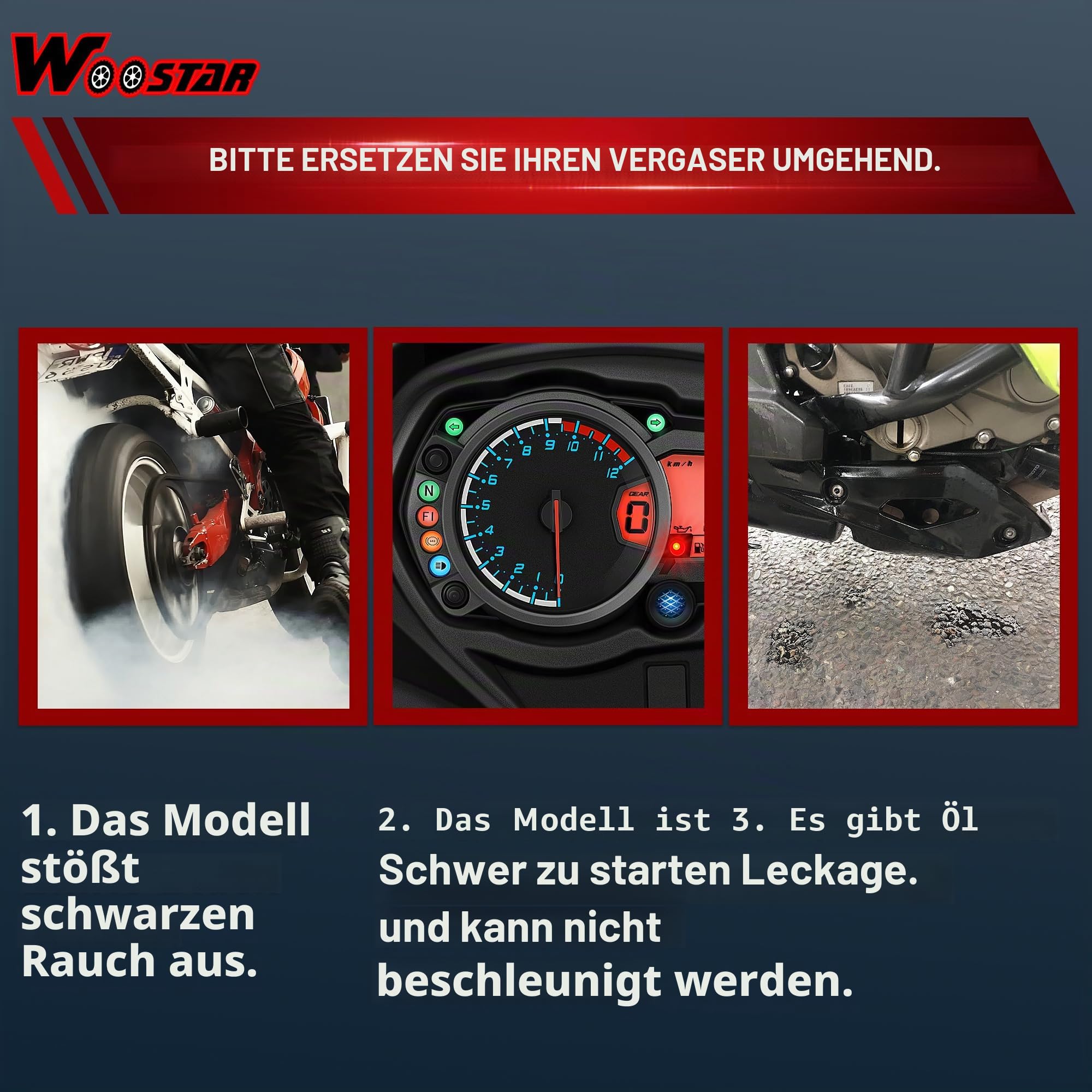 WOOSTAR PHBG 21mm BS Rennen Vergaser mit Kraftstoffleitung mit Dichtungen Ersatz für 2 Takt 50ccm 70ccm 80ccm 90ccm 100ccm Motorrad