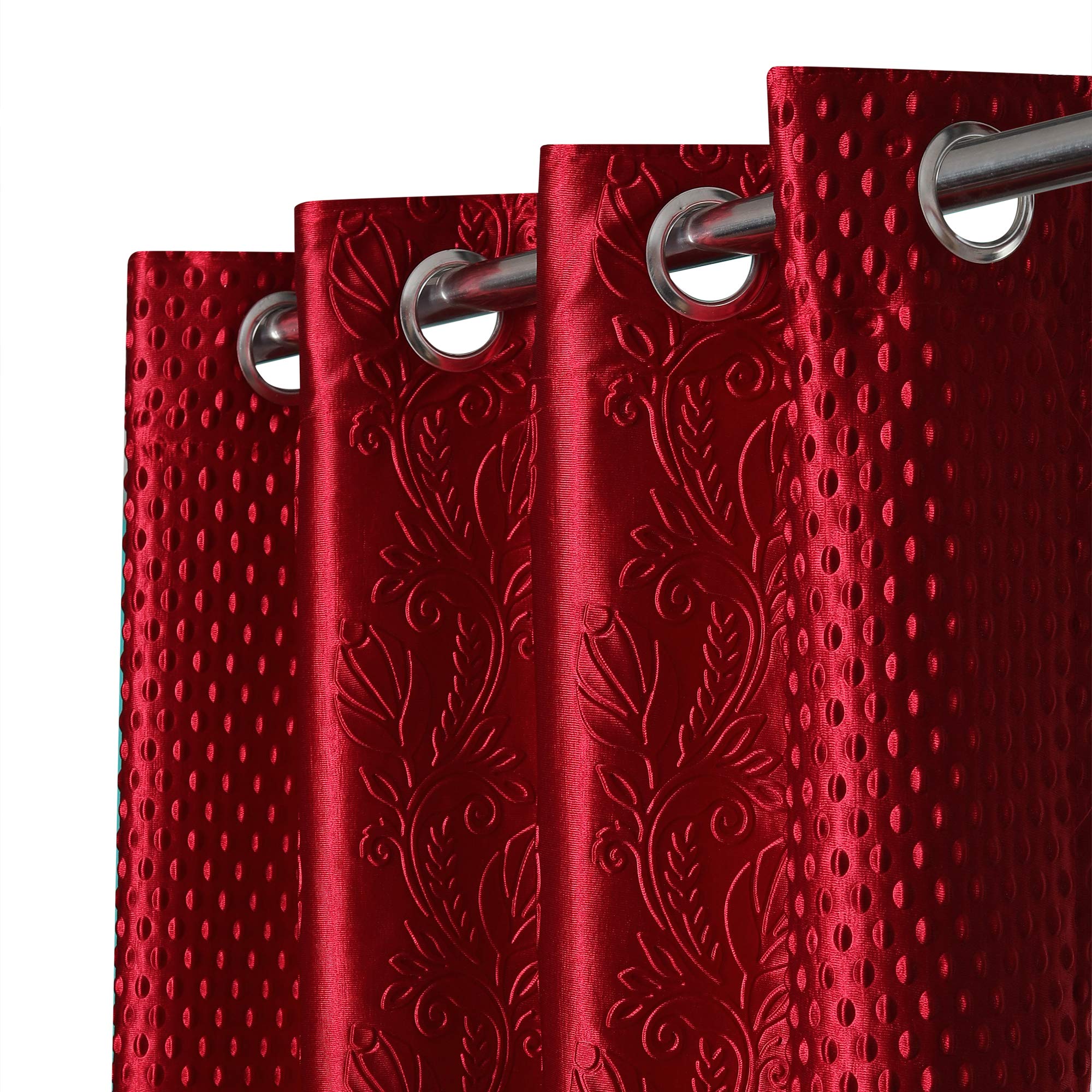 Reyansh Decor Polyester Emboss Solid Room Darkening Eyelet Curtain for Door 8 FT (243 cm), Maroon Pack of 3 (B08CBMZ5LF) Amazon Price History, Amazon Price Tracker