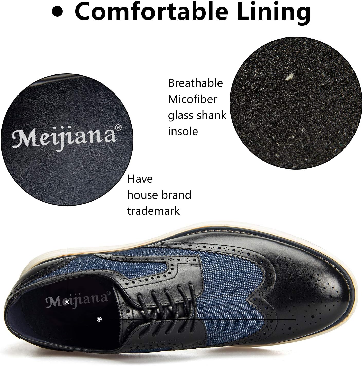 Meijiana Men's Oxford Shoes - Blue - Casual Dress Shoes - Image 4