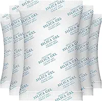 Sílica Gel Dessecante Desumidificador, 20 Sachês de 100g, Branco, para Controle de Umidade em Ambientes Fechados, Guarda-roupas e Gavetas, Sistema Passivo, Anti-Mofo