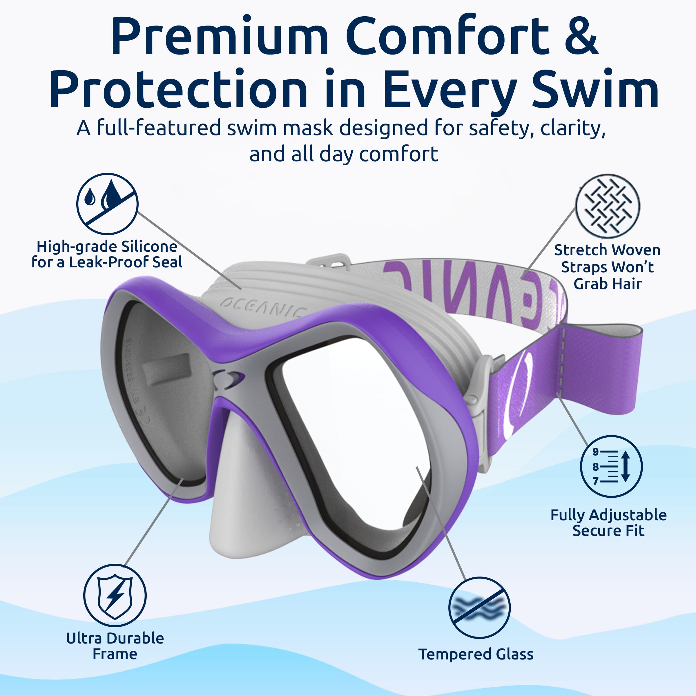 Oceanic Pro-01 JR Schnorchel-Kombination, Violett