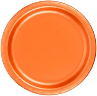 24 Plates 7" Paper Dessert Plates Wax Coated - Orange