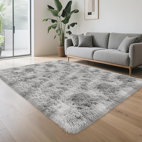 Miniatura 10 de Alfombras de área súper suaves y esponjosas, de 5 x 8 pies, alfombras peludas para sala de estar, dormitorio, alfombra mullida de dormitorios y