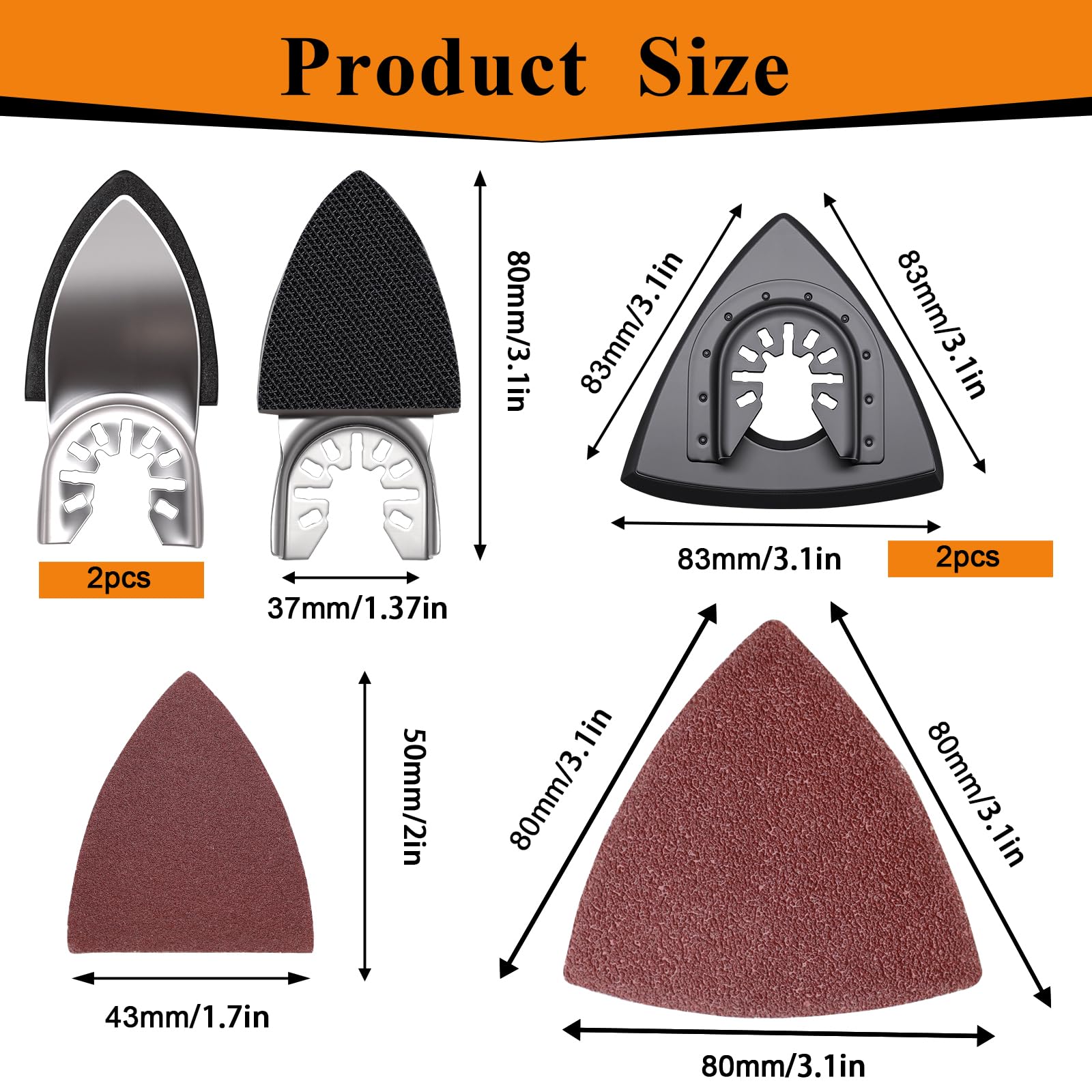 Oscillating Tool Sanding Pads Kit - 114 Pcs -2 Oscillating Tool Sanding Pads Kit - 114 Pcs -2