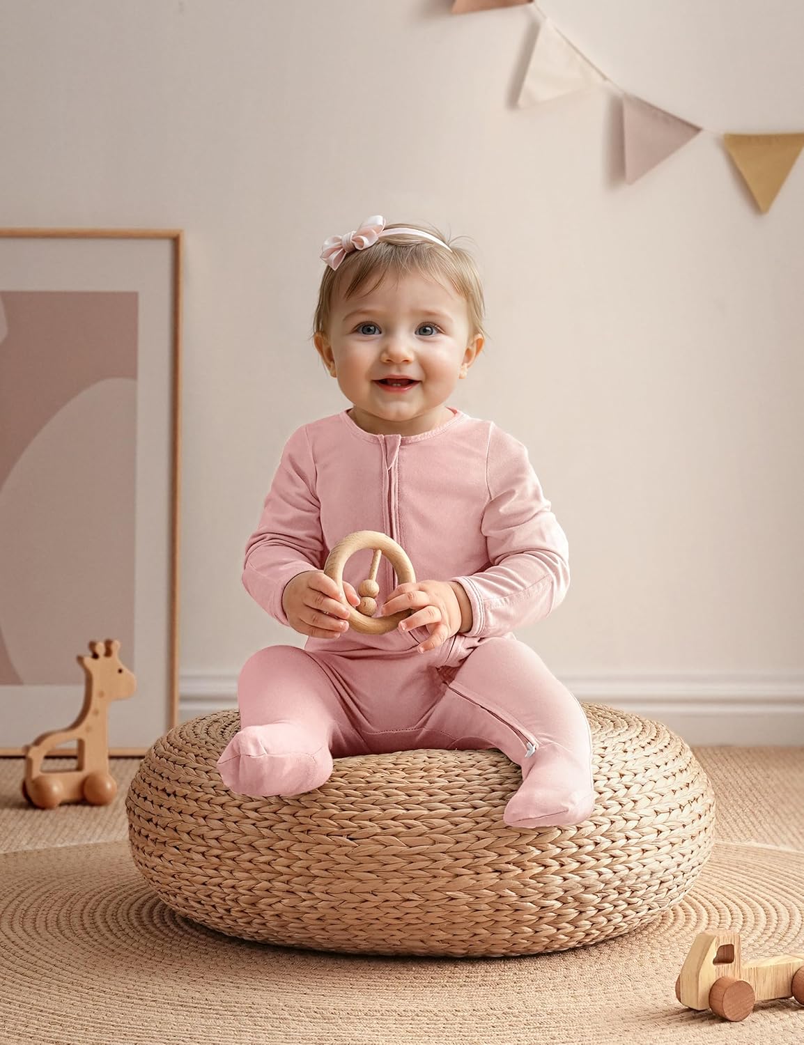 Yoofoss Rayon Made From Bamboo Baby Pajamas 3pcs Newborn Sleepers For Boy Girl Clothes, 0-3 3-6 6-9 Months Footed Pjs - Image 2