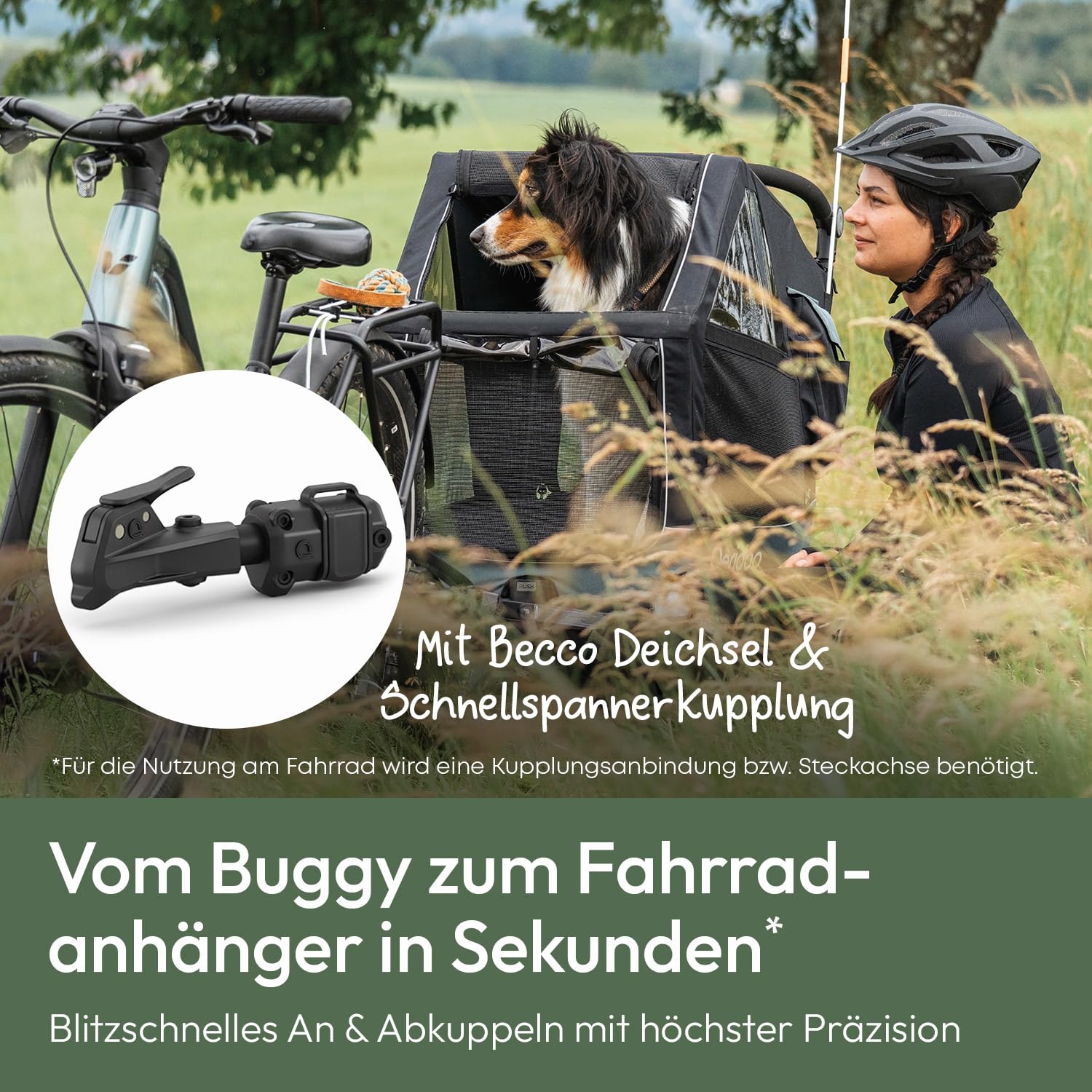Qeridoo Nacho | Hundeanhänger für Fahrrad | Comfort für den Vierbeiner | Fahrradanhänger Hunde mit Buggy-Funktion | Hundefahrradanhänger mit Federung, Hundebett | Hundeanhänger | Bis 35 kg