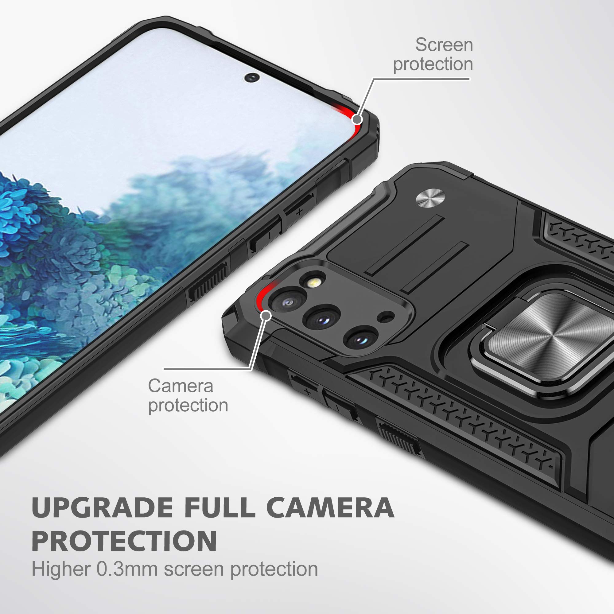 DASFOND Armor Hülle Für IPhone 11 Pro – Stoßfest Mit Metall-Ring-Halter, Kameraschutz, Magnetisch Für Auto-Halterung