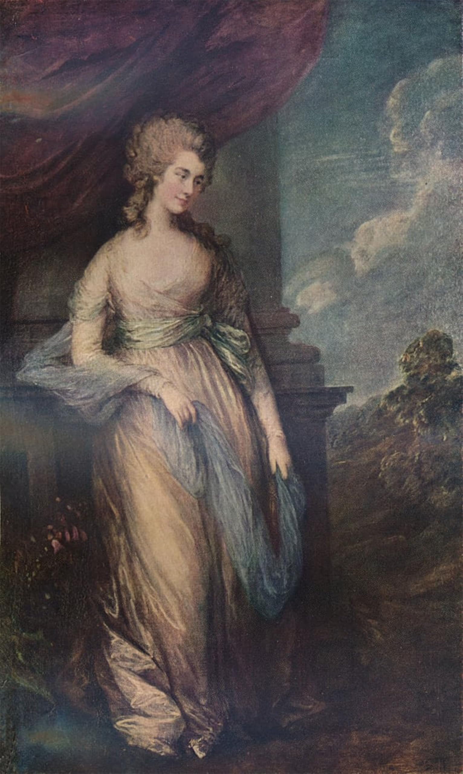 HRJUBWREE Vintage Poster Photo Wall Print Mural Artwork Georgiana Duchess of Devsnshire by Gainsborough Art Prints Painting for Home Decor 60x90cm