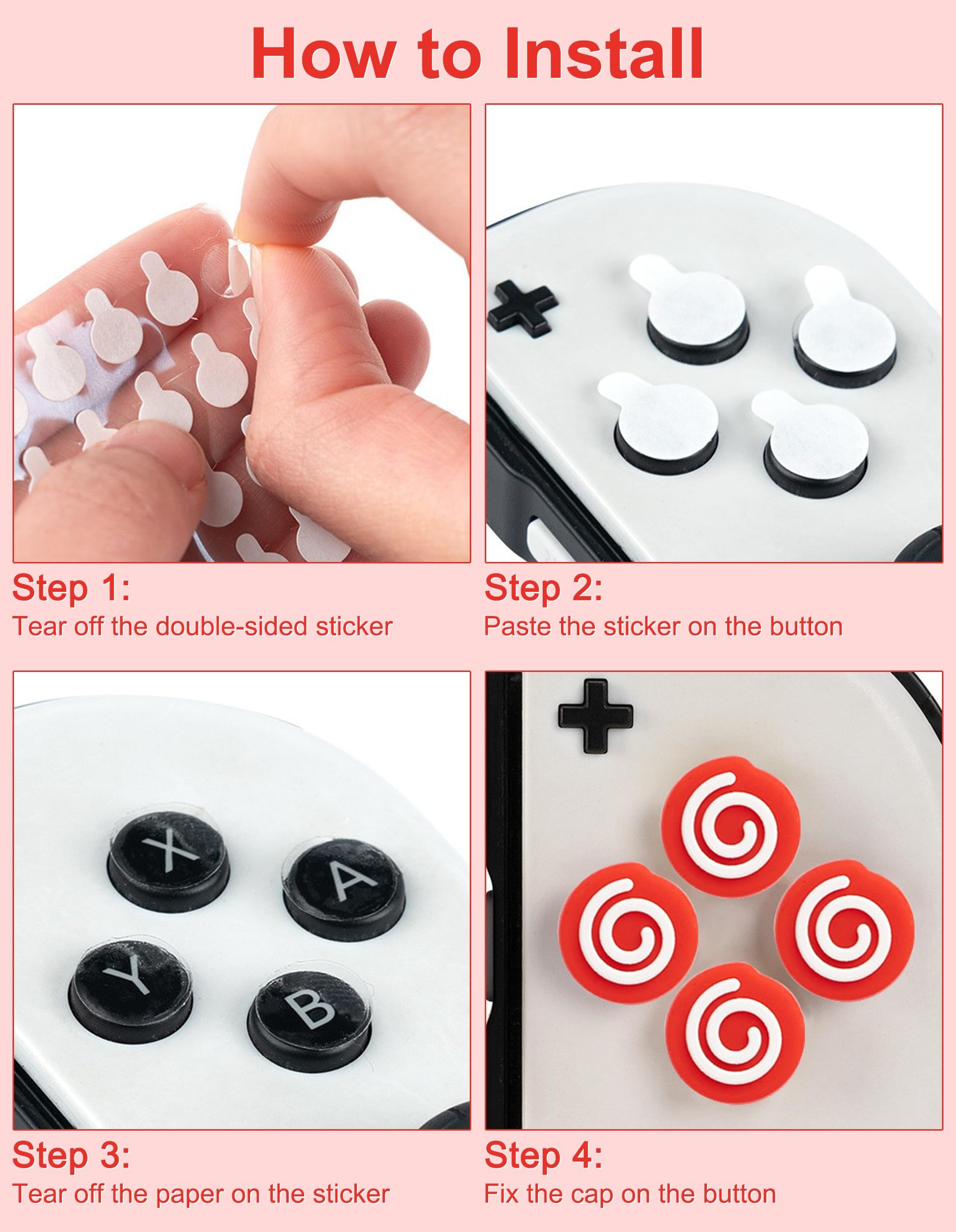 Amazon.com: Jusy Cross D-Pad Button Caps Thumb Grips Set