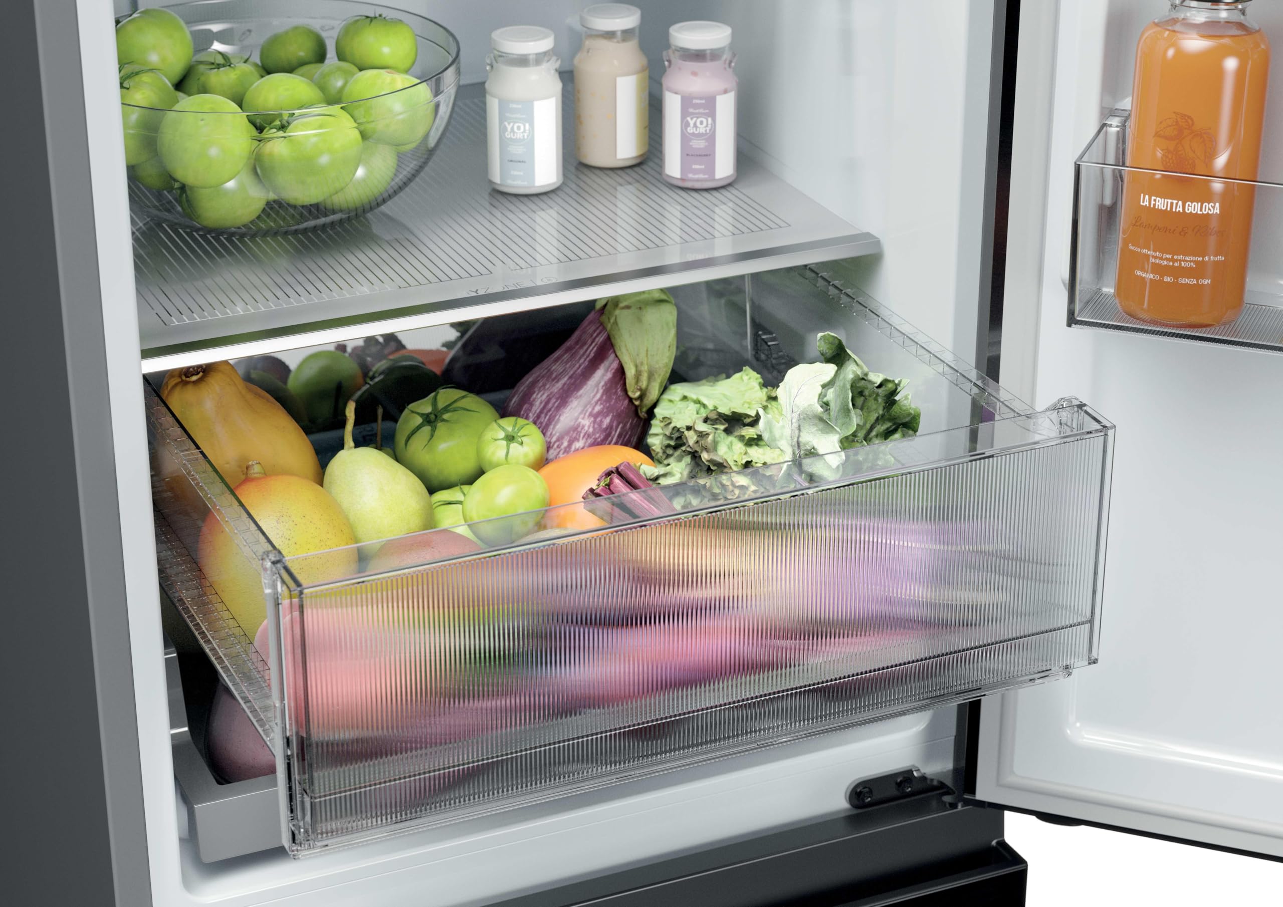 Haier 3D 55 Series 3 HTR3518ENMX - Frigorifero Combi, Cassetti Direct Access, AirFlow Circolare, 303 l, My ZonePro, FunzioneECO, Total No Frost, Larghezza 54,5 cm, Motore Inverter, Luce LED, Display