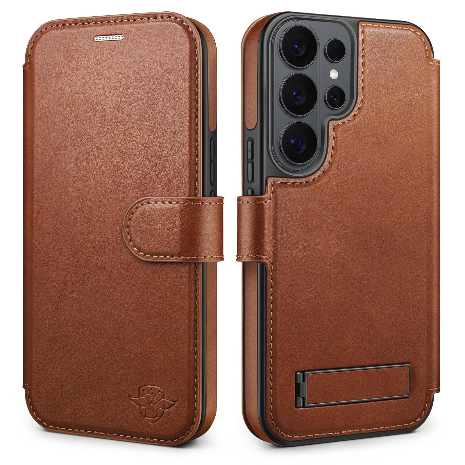 Custodia a portafoglio per Samsung Galaxy S26 Ultra [cavalletto invisibile integrato] [ricarica wireless] [3 slot per schede e blocco RFID] [pelle PU] custodia protettiva per donne uomini per