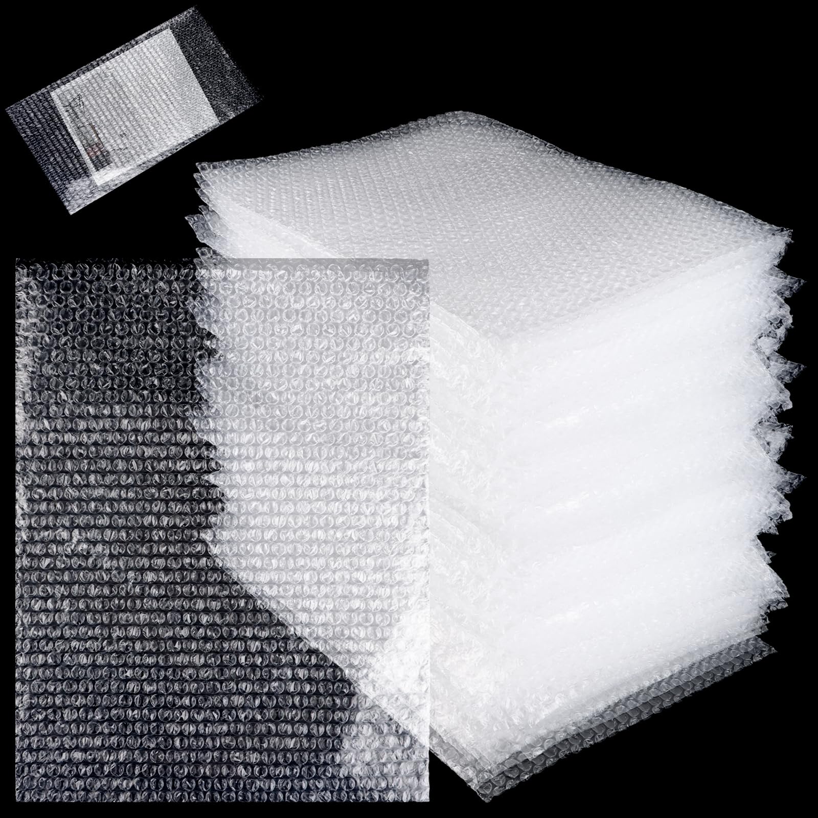 CYEER Lot de 50 Sacs à Bulles en Polyéthylène - 30 x 40 cm - Transparent - pour Emballage d'Expédition - Rembourrage Résistant aux Chocs