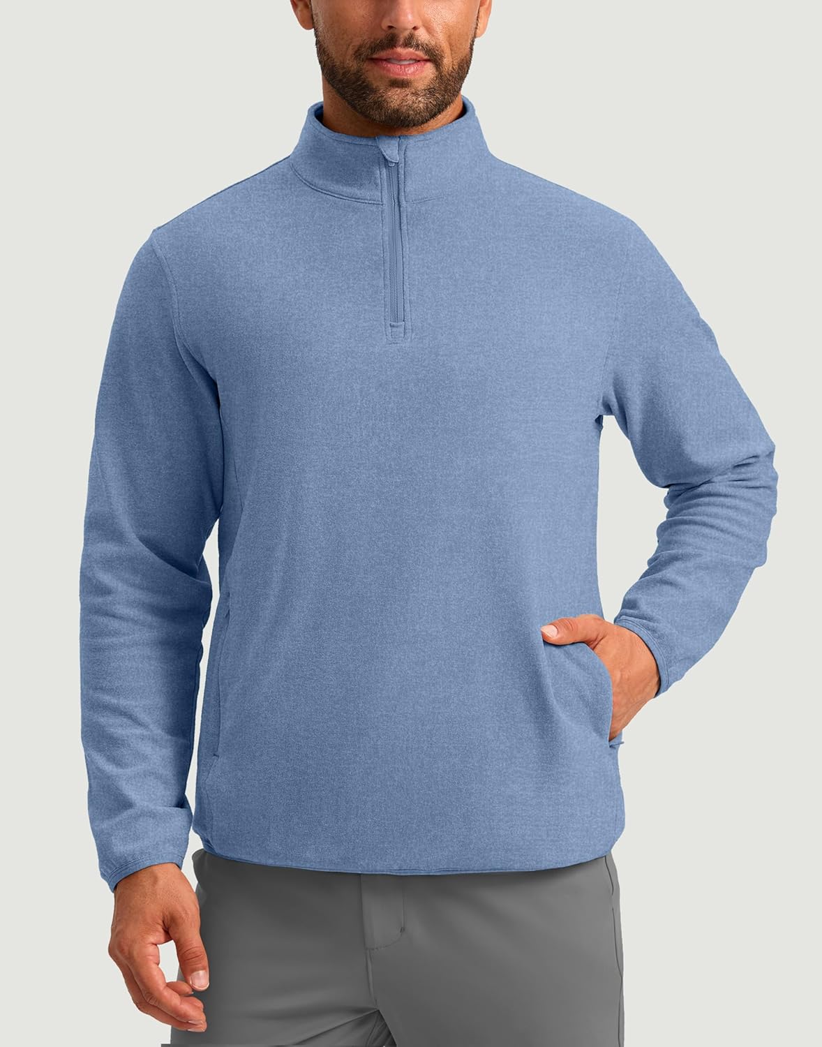G Gradual Mens Quarter Zip Pullover Fleece with 2 Zipper Pockets Long Sleeve Golf Shirt Winter Athletic Sweater Lightweight - Image 2