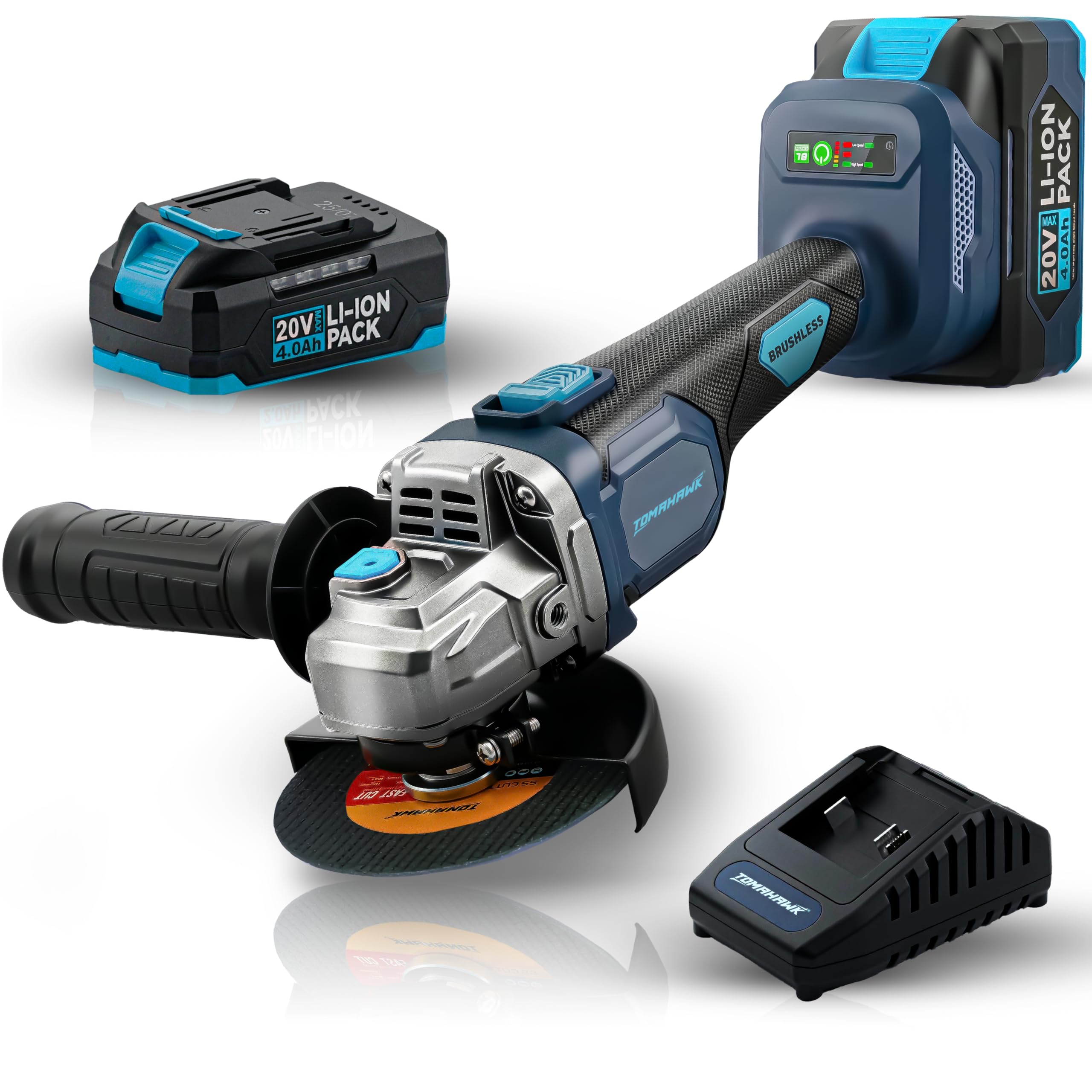 GAKU　rs-81 TOMAHAWK® PGR-4995 Cordless Angle Grinder 21V Brushless Motor, 0