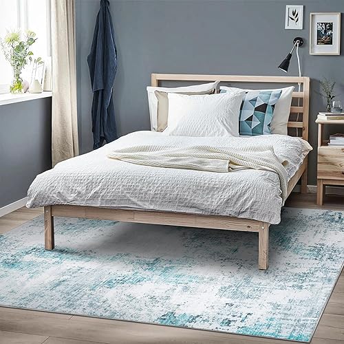 Miniatura 6 de Fashriend Katina - Alfombra de área de 3 pies 6 pulgadas x 5 pies 6 pulgadas, lavable a máquina, antideslizante, moderna y abstracta, alfombra