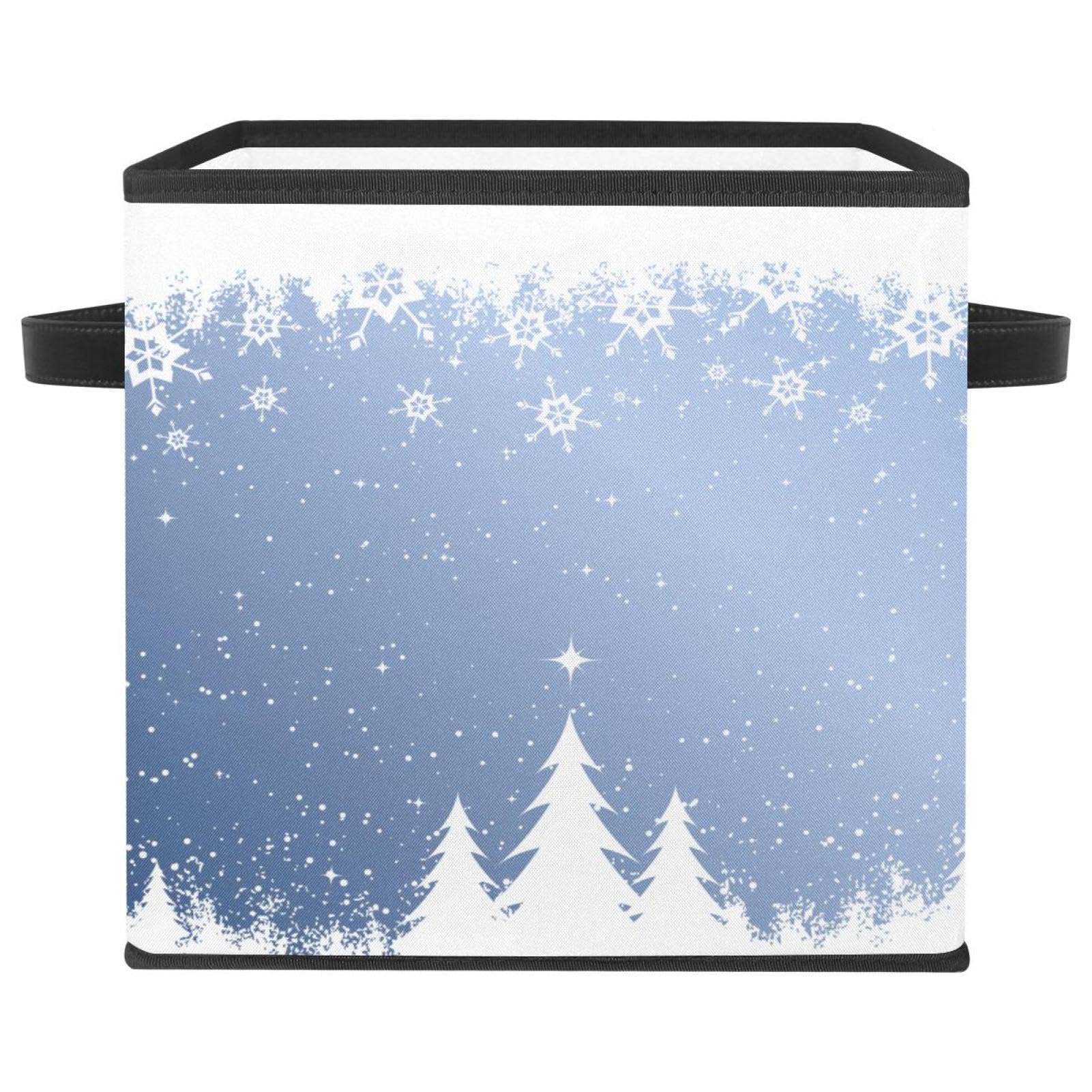 Boîte de rangement pliable en tissu cube organisateur de placard motif Neige de Noël