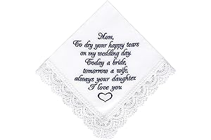 Lace Mother of the Bride Handkerchief Embroidered Sentimental Wedding Gifts