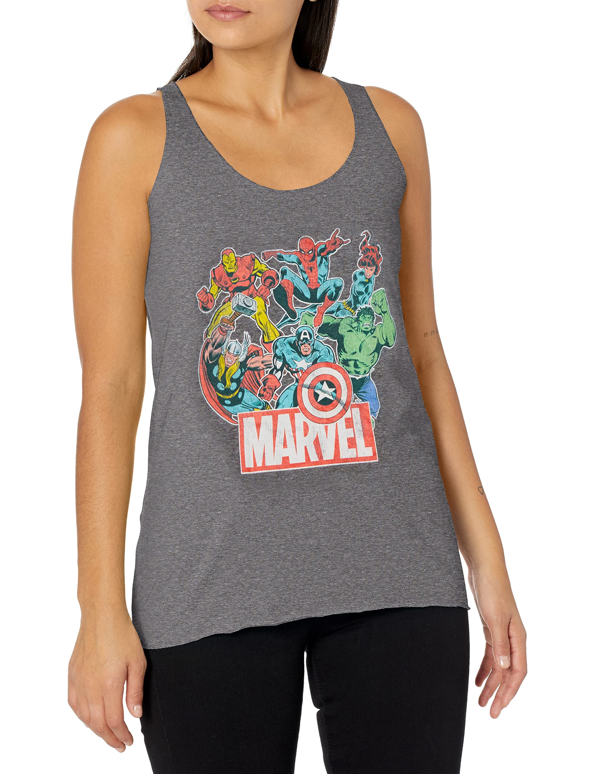 Marvel Women's Universe Heroes of Today Tri-Blend Racerback Layering Tank