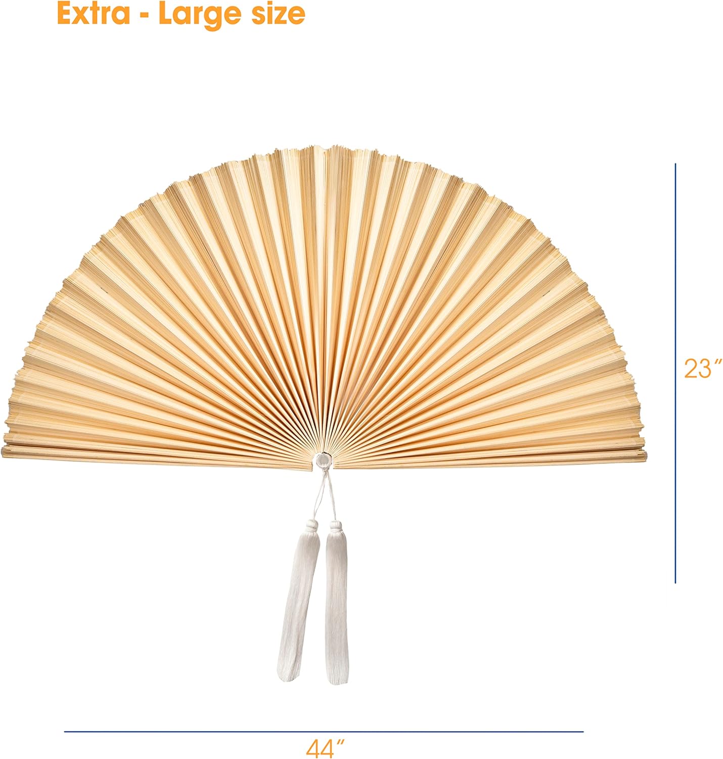 KOLWOVEN Rustic Fan Wall Decor - Extra Large 47" Wall Hanging - Boho Woven Home Decor- headboard decor-giant bamboo fan- Wall Pediment - Beautiful Wall Art for Apartment, Room, Home Decoration (Extra Large 47''x24'', Ivory) : Home & Kitchen