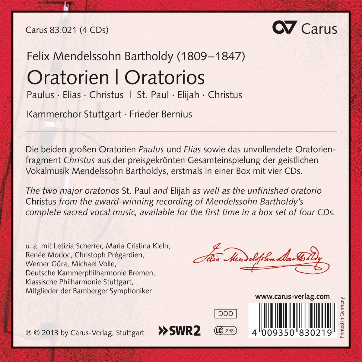 Mendelssohn: Die Oratorien (Paulus - Elias - Christus)