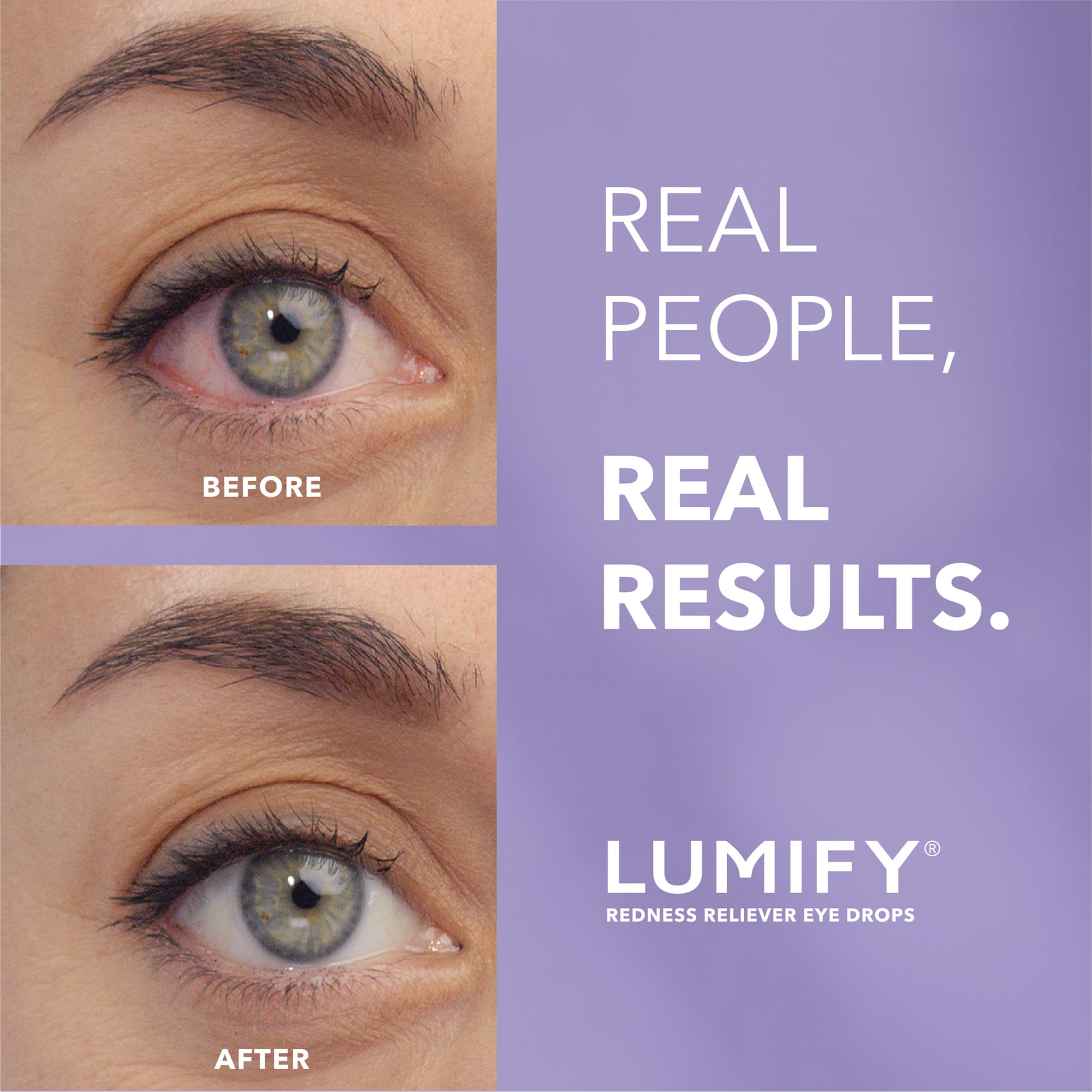 LUMIFY Eye Drops for Red Eyes, Redness Reliever for Brighter Looking Eyes, Works in 1 Minute & Lasts Up to 8 Hours, Eye Drops, 0.08 Fl Oz (2.5 mL)
