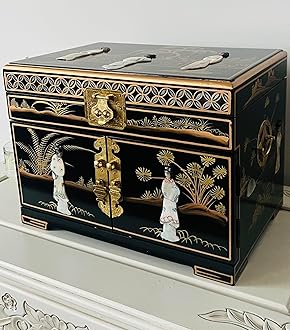 China Warehouse Direct Chinese Hand Painted Jewellery Box Organiser, Mother Of Pearl Oriental Furniture & Giftware