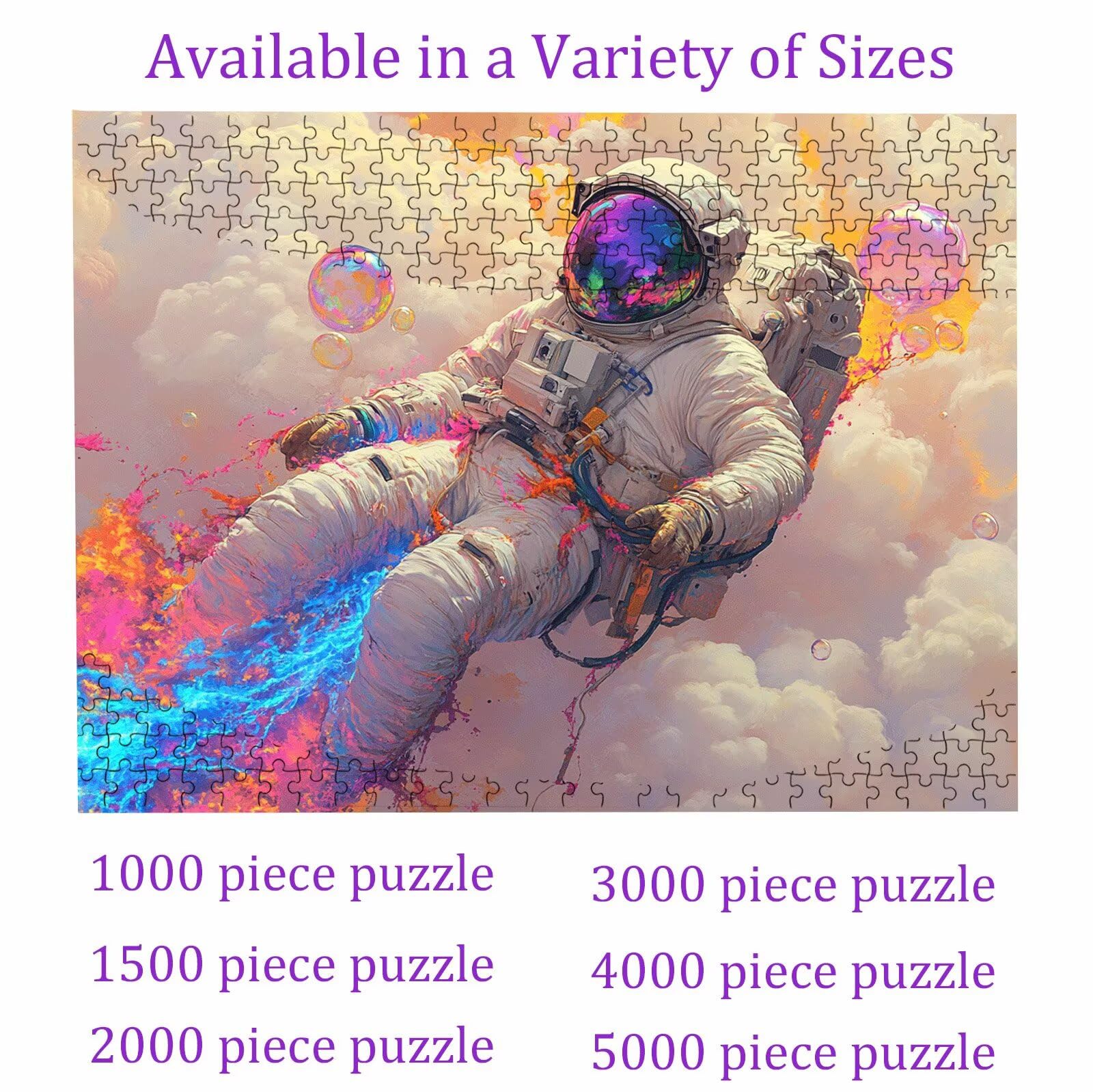Puzzle 4000 elementów, chmury astronauta puzzle 4000 elementów dla dorosłych, klasyczne puzzle, wymagająca zagadka, drewniane puzzle do dekoracji bożonarodzeniowej, prezenty dla kobiet/mężczyzn, 141,5