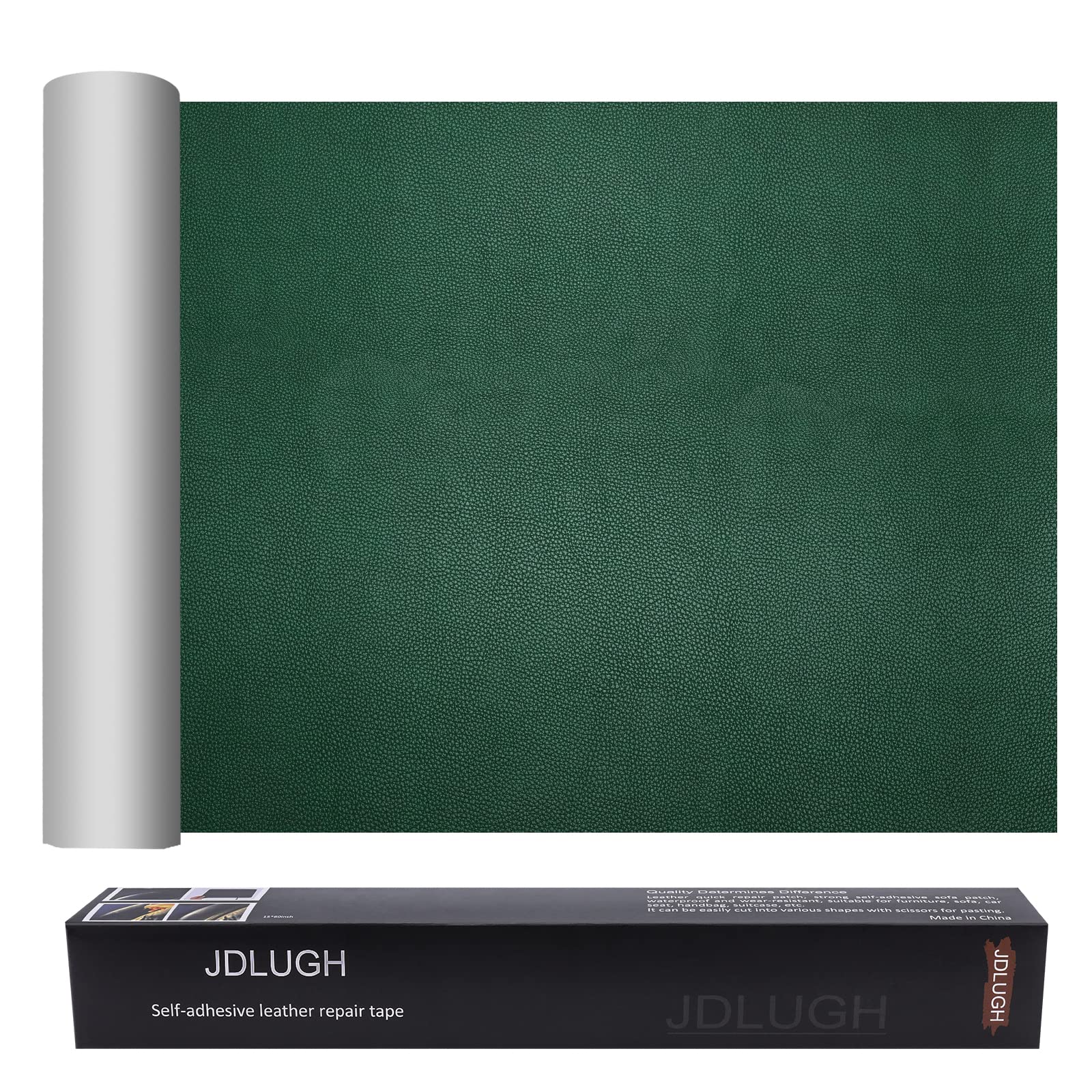JDLUGH Juego de parches de reparación de piel para sofá, silla de oficina, muebles de cuero, vinilo para reparación de muebles, color verde (38 x 152 cm)
