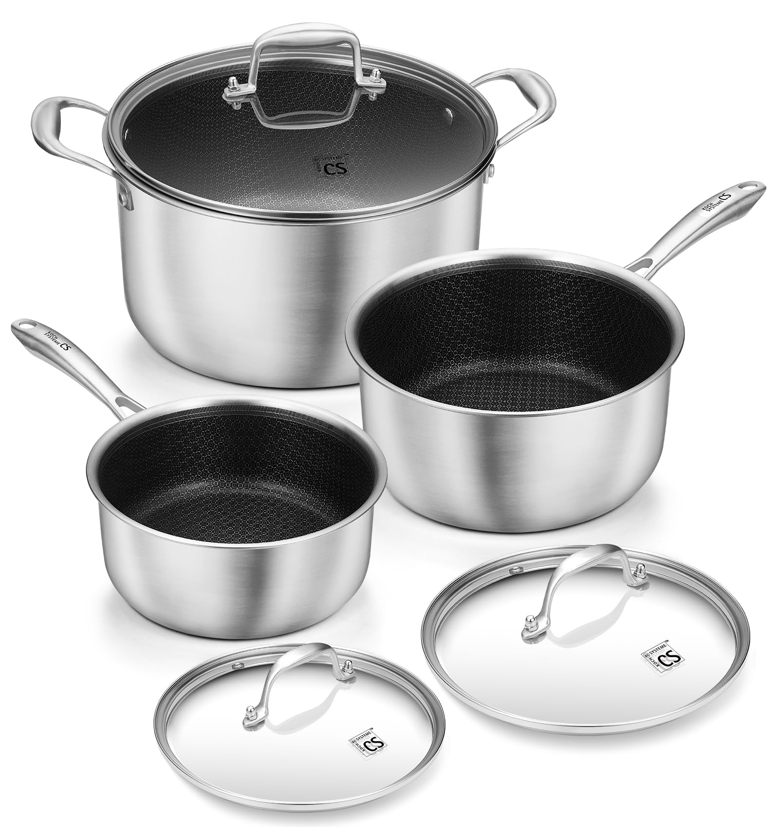 KOCH SYSTEME CS Stainless Steel Saucepan Set 6-Piece