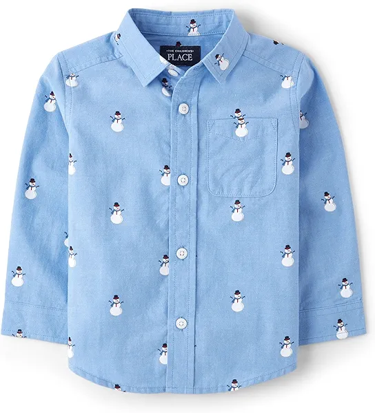 The Children's Place Baby-Boys and Toddler Long Sleeve Button Down Shirt