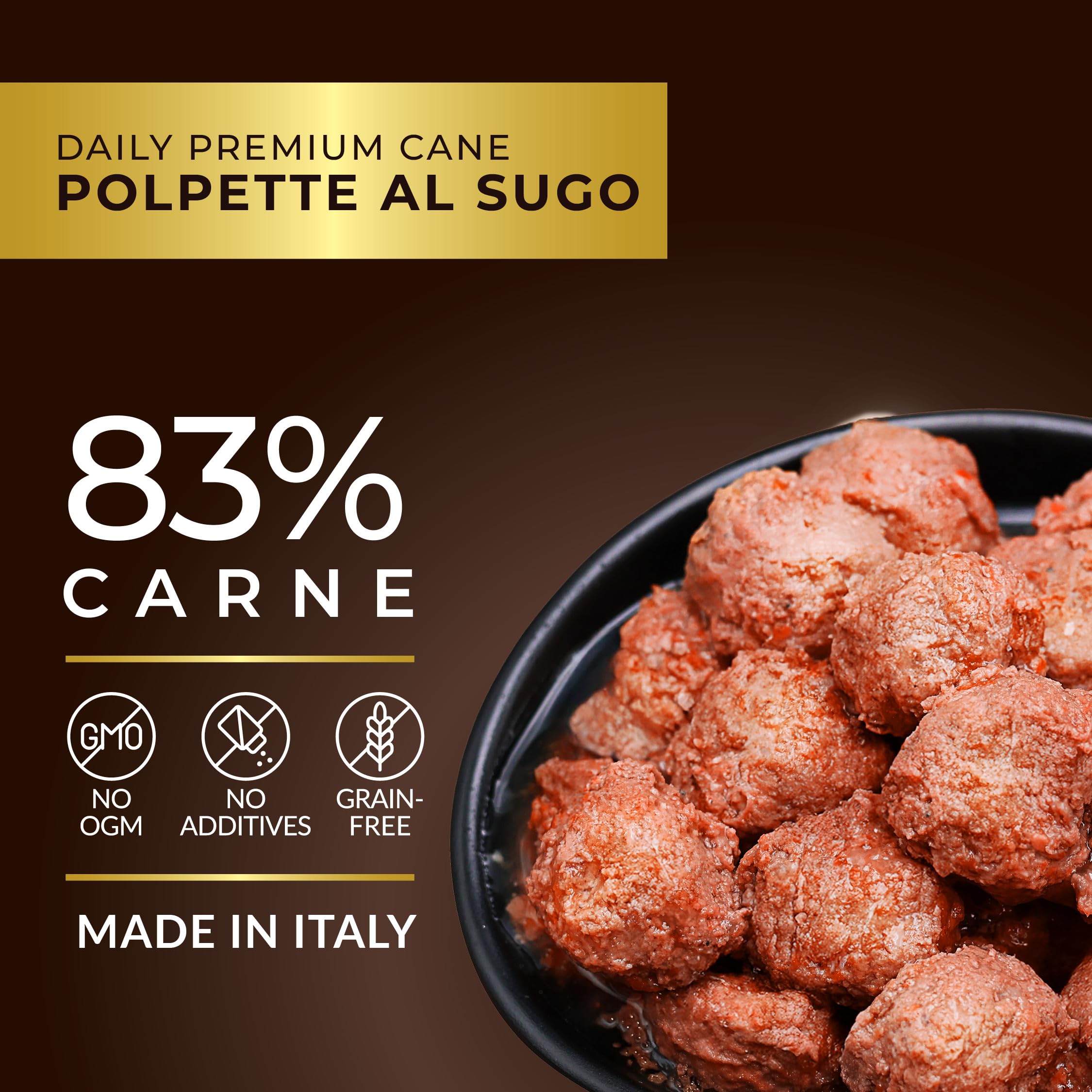 Polpette al Sugo per Cani Adulti – Alimento Umido Completo e Gustoso, Tenere Polpette in Salsa Ricca, Alta Appetibilità, Nutrizione Bilanciata (24 x 150g, Manzo)
